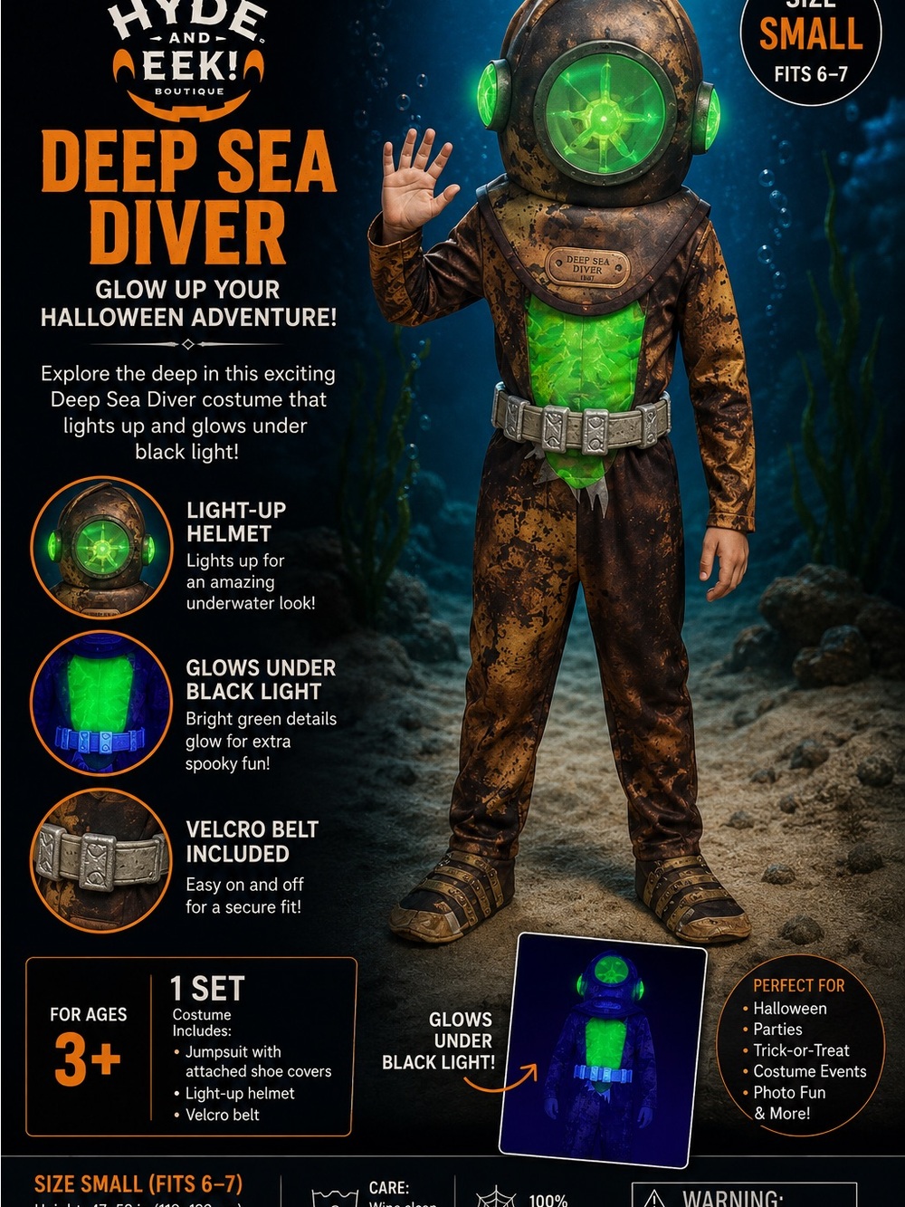 Target Deep Sea Diver Costume in Brown and Bright Green